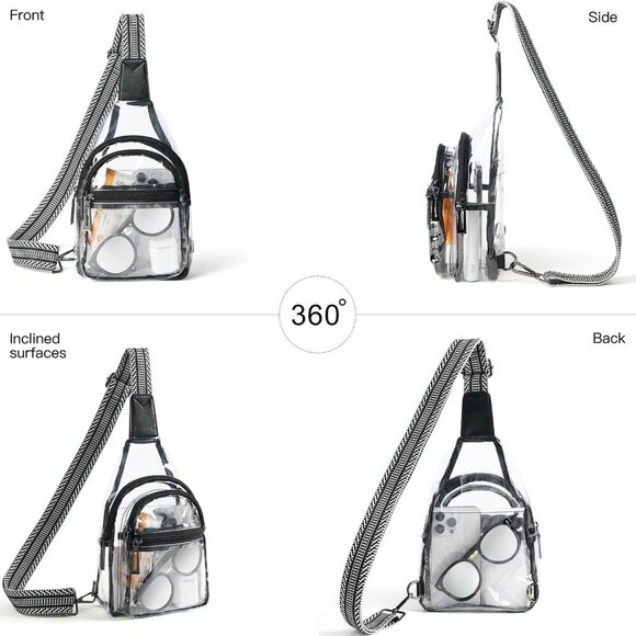 Clear Sling Bag - Stadium Approved Purse Backpack Crossbody Fanny Pack for Women - Picture 8 of 9